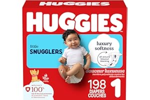 Huggies Size 1 Diapers, Little Snugglers Diapers, Size 1 (8-14 lbs), 198 Count (6 packs of 33), Packaging May Vary