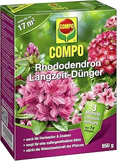 COMPO Rhododendron Langzeit-Dünger für alle Arten von Morbeetpflanzen, 3 Monate Langzeitwirkung, 850 g, 17m²