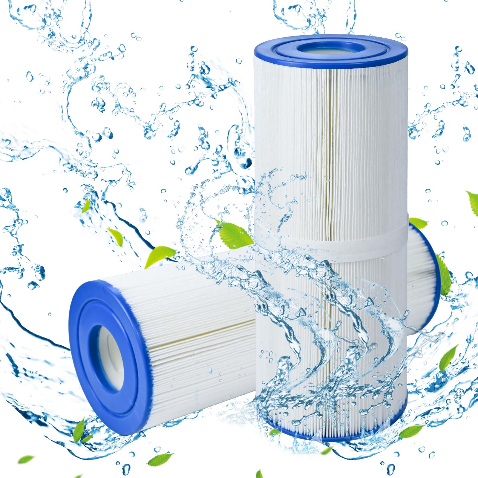 JEFFEL Spa Filters for Hot Tub Filter, Spa Filter for Unicel C-4950, Compatible for Filbur FC-2390 Hot Tub Filter, for Unicel C-4326, FC-2375, Pleatco PRB501N (2 Pack)