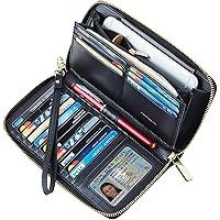 Chelmon Womens Wallet Genuine Leather RFID Blocking Purse Credit Card Clutch