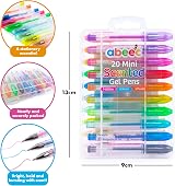 abeec 20 Scented Mini Gel Pens Set with Case Glitter Neon Pastel view 3