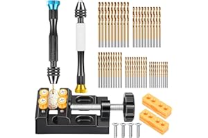 SUNJOYCO 67 PCS Miniature Pin Vise Hand Drill Set, Micro Drill Bits Set with Mini Twist Bits HSS, Manual Jewelry Hand Drills,