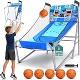 SereneLife Basketball Arcade Game Foldable Dual Shot Hoop with LED Scoreboard