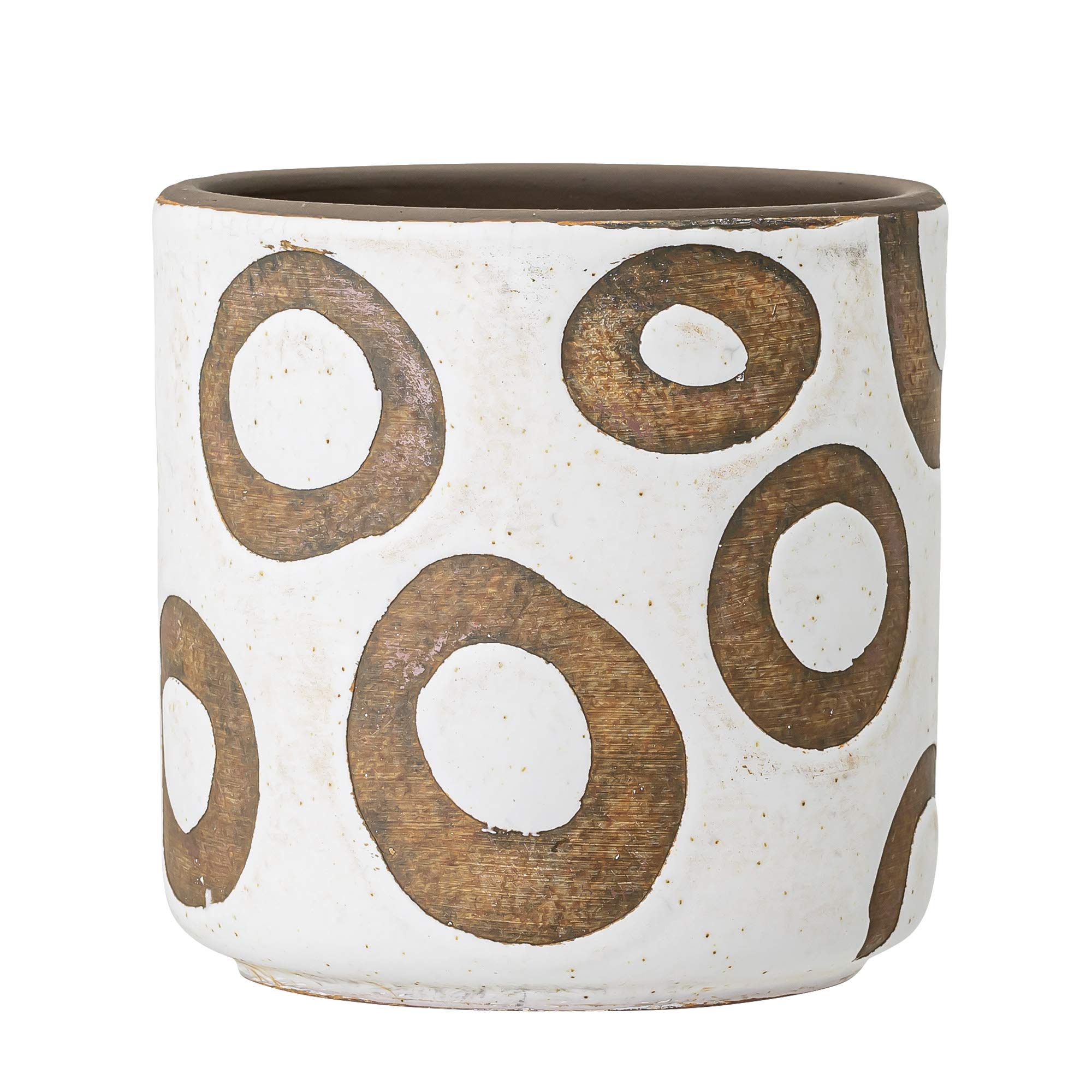 Bloomingville Flower Pot, Terracotta, White, 12x12cm