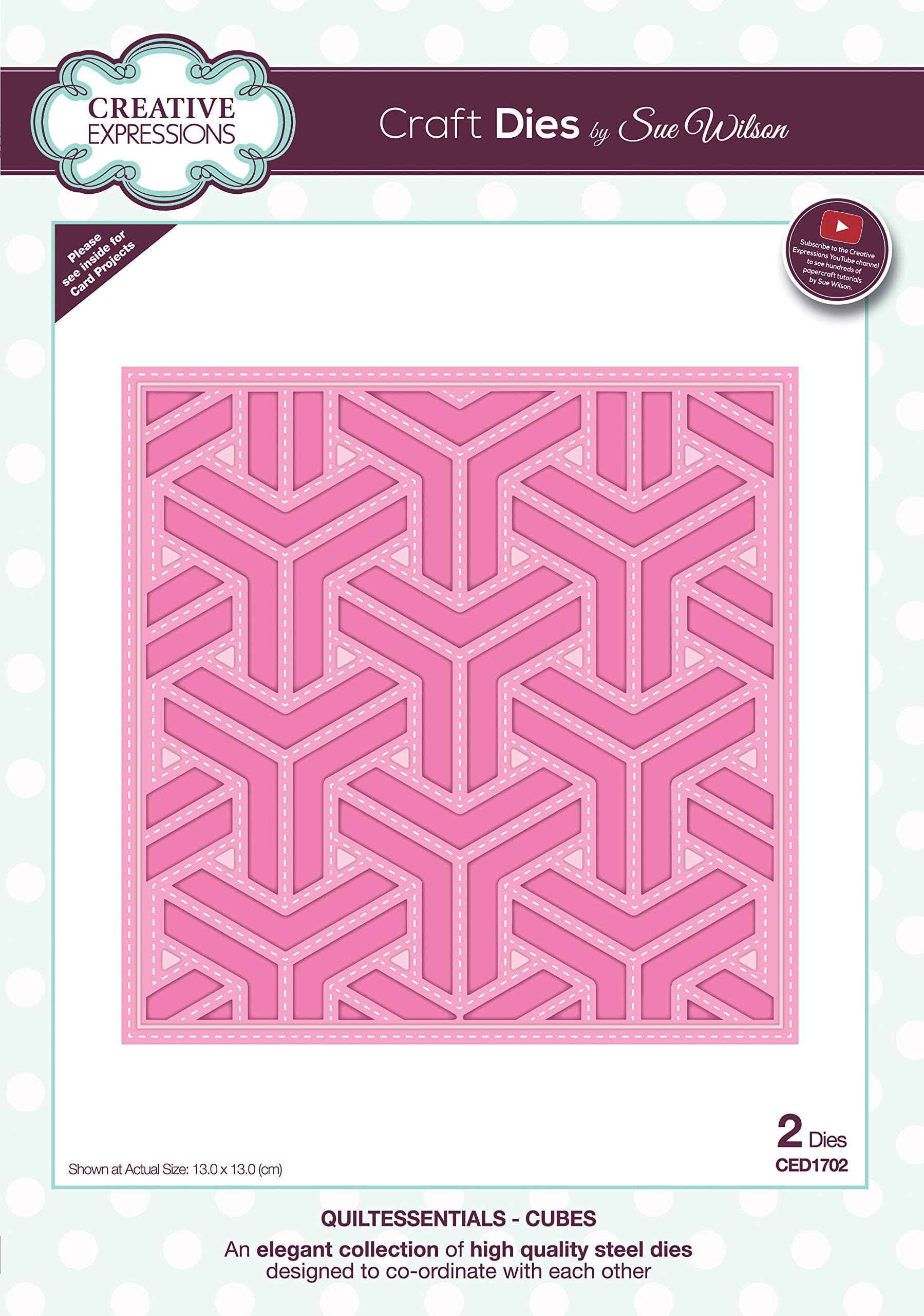 CREATIVE EXPRESSIONS 3PL CED1702 Craft Dies, Quiltessentials- Cubes