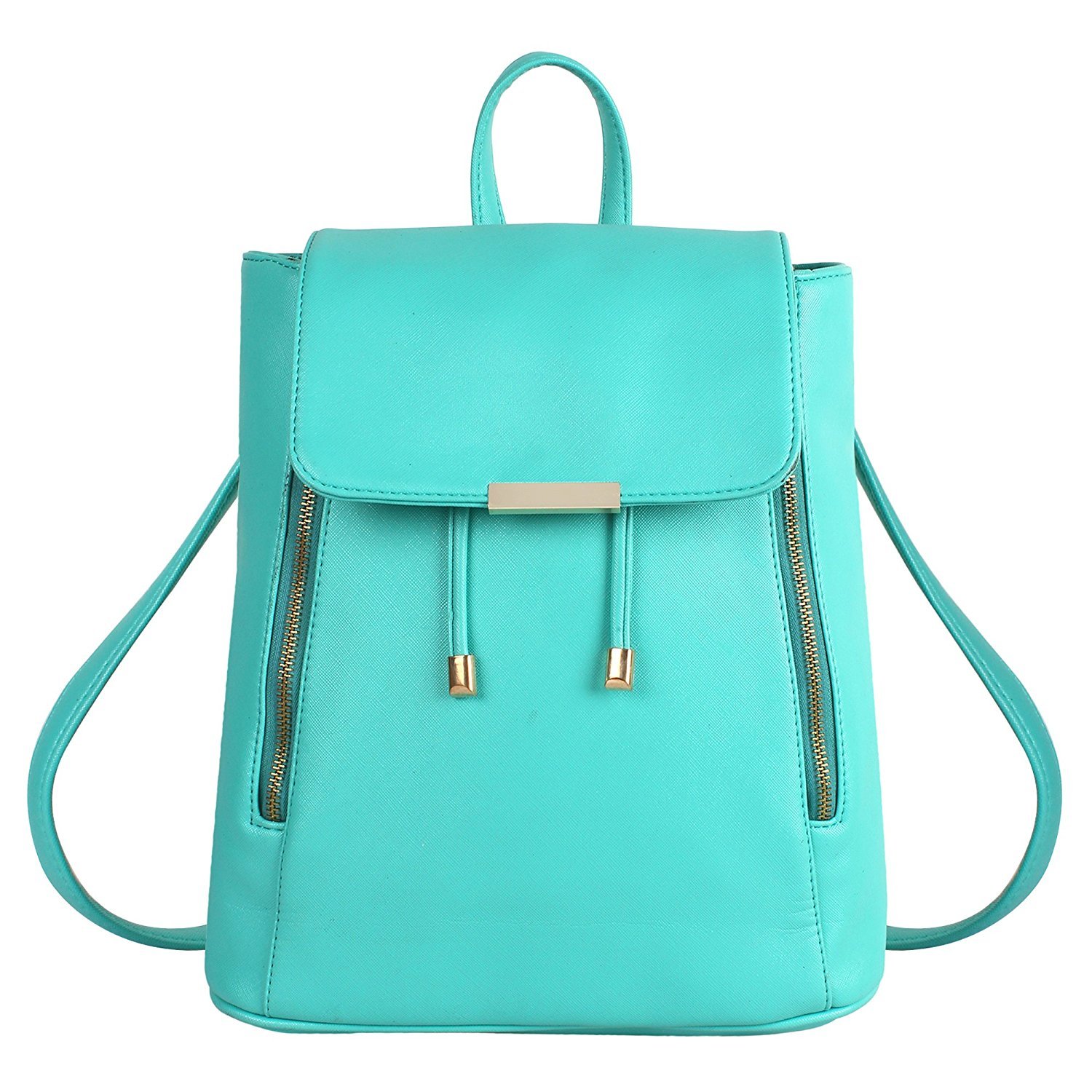 styler king women girls ladies backpack fashion shoulder bag rucksack pu leather travel bag (sky blue)