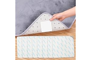 Kynetik 8 Pieces Rug Sticky Pads, 10 x 10 cm Non Slip Carpet Gripper, Washable and Reusable Adhesive Rug Gripper, Double Side