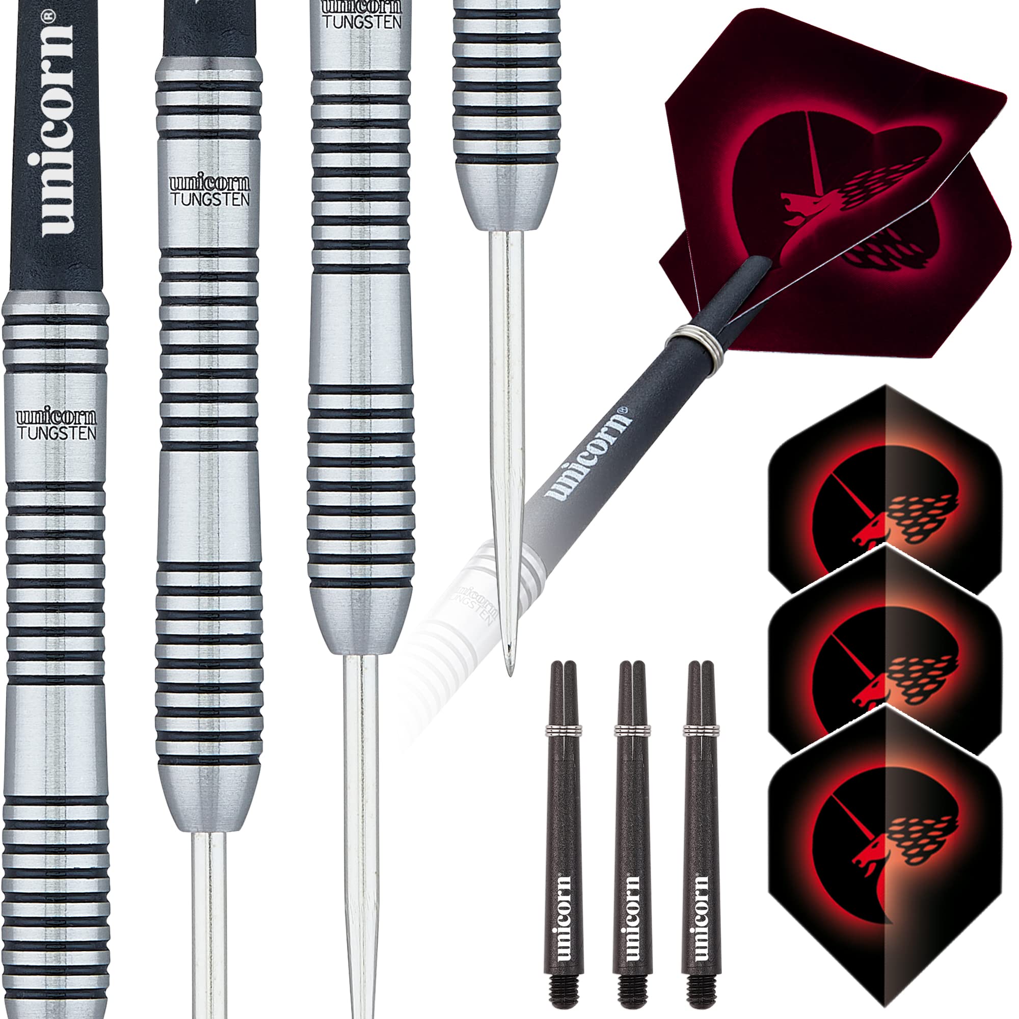 Unicorn Steel Tip Professional Darts Set | Core Plus Tungsten Barrels| Style 1| 20 g