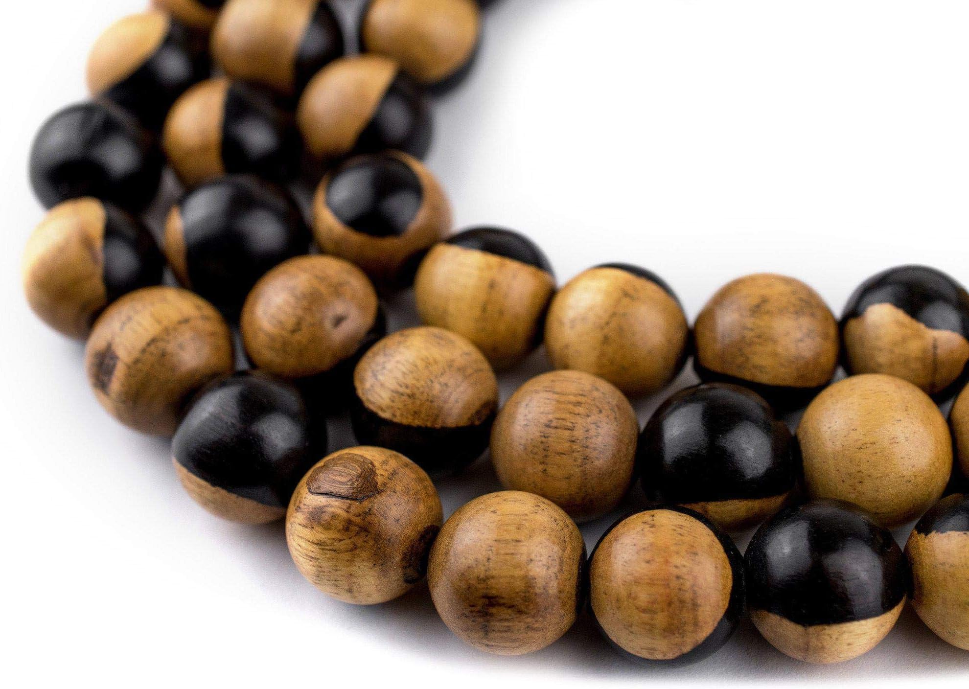 99 Round Ebony Arabian Prayer Beads (12mm), Islamic Tasbih, Ramadan Gift, Middle Eastern Beads - The Bead Chest