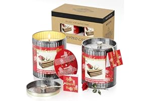 Scented Candles Gift Set- Sandalwood & Rose, 2 x 8 oz Aromatherapy Candle, Soy Wax Tin Candles with Lid, Each 40 Hours Long L