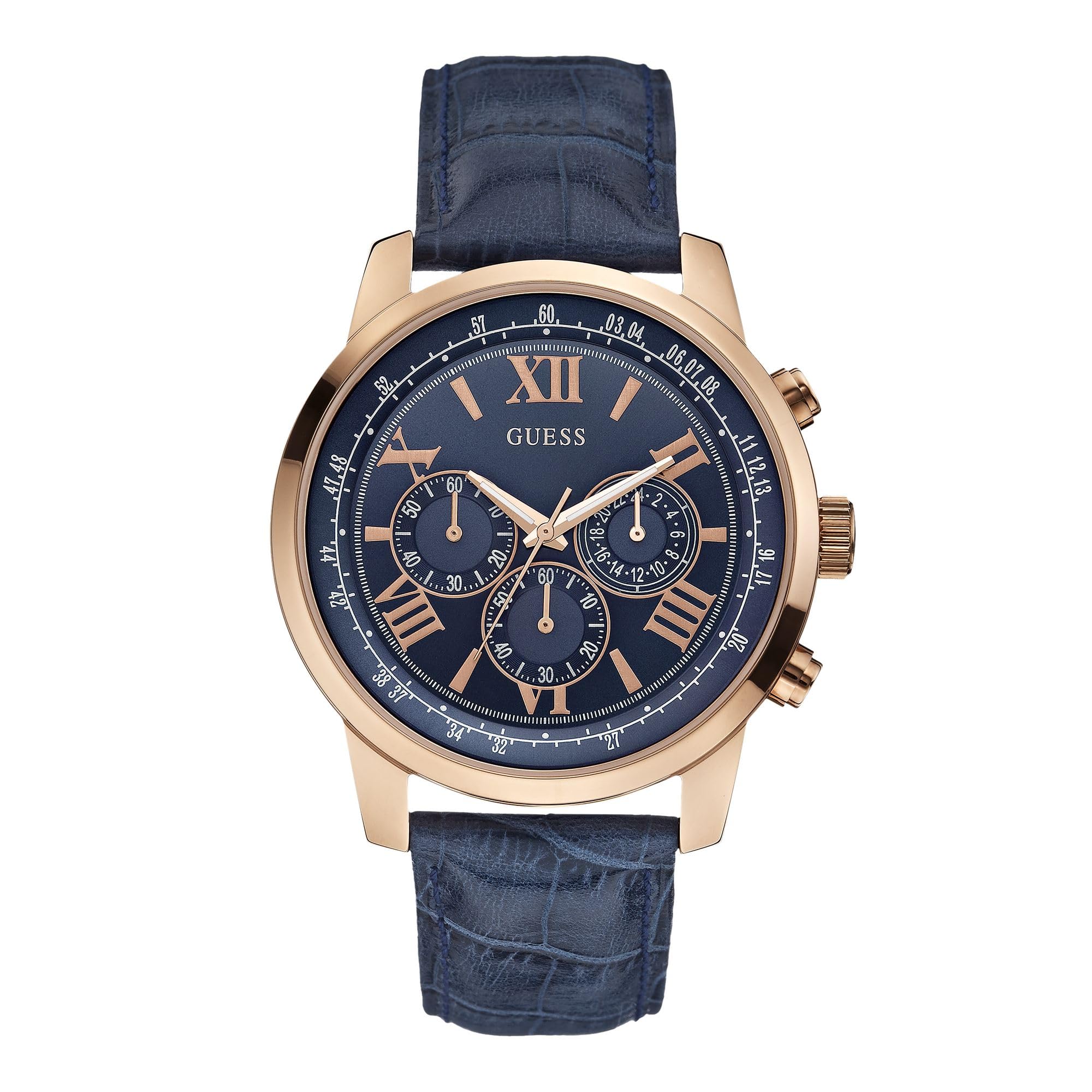Guess Men's Chronograph Quartz Watch with Imitation Leather Bracelet – W0380G5