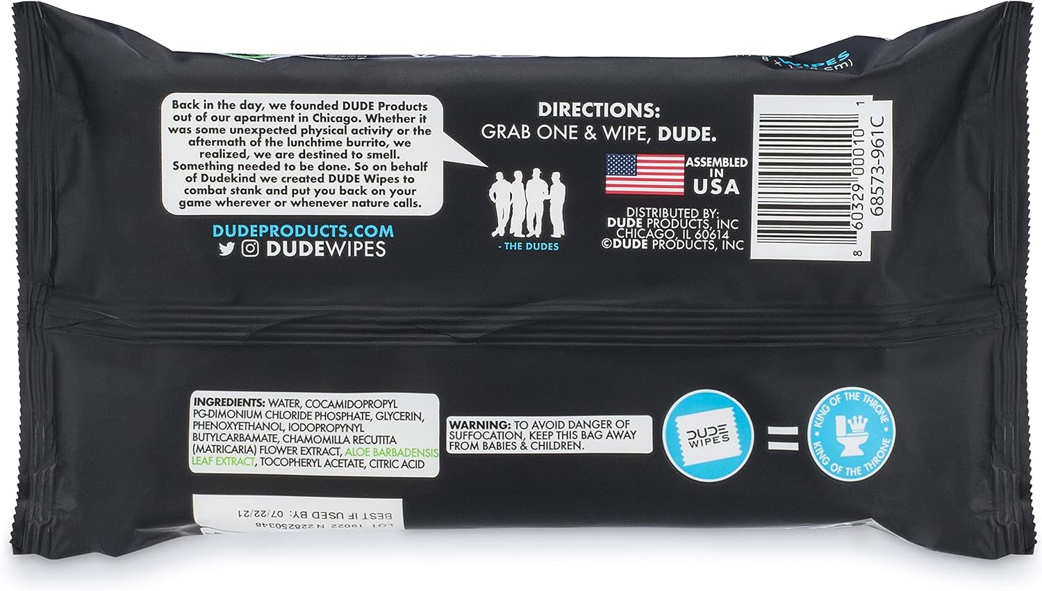 Dude Wipes Flushable Wipes, Unscented & Naturally Soothing, Dispenser Pack (48 ct), white, 1 count (Pack of 48) - Image 3