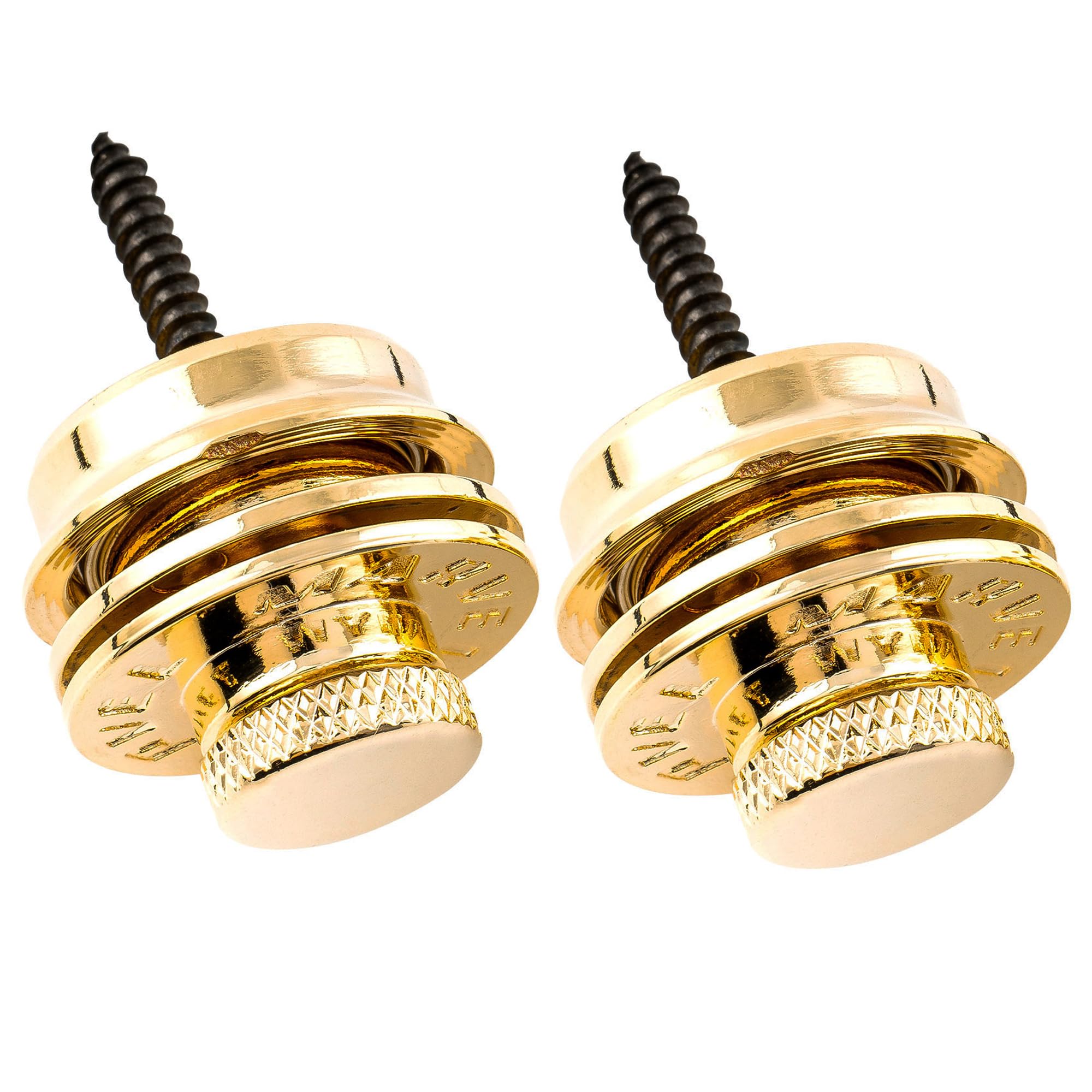 Musiclily Pro Heavy Duty Guitar Strap Locks Security Straplocks System for Fender Strat/Tele Electric Guitar or Bass, Gold(Set of 2)