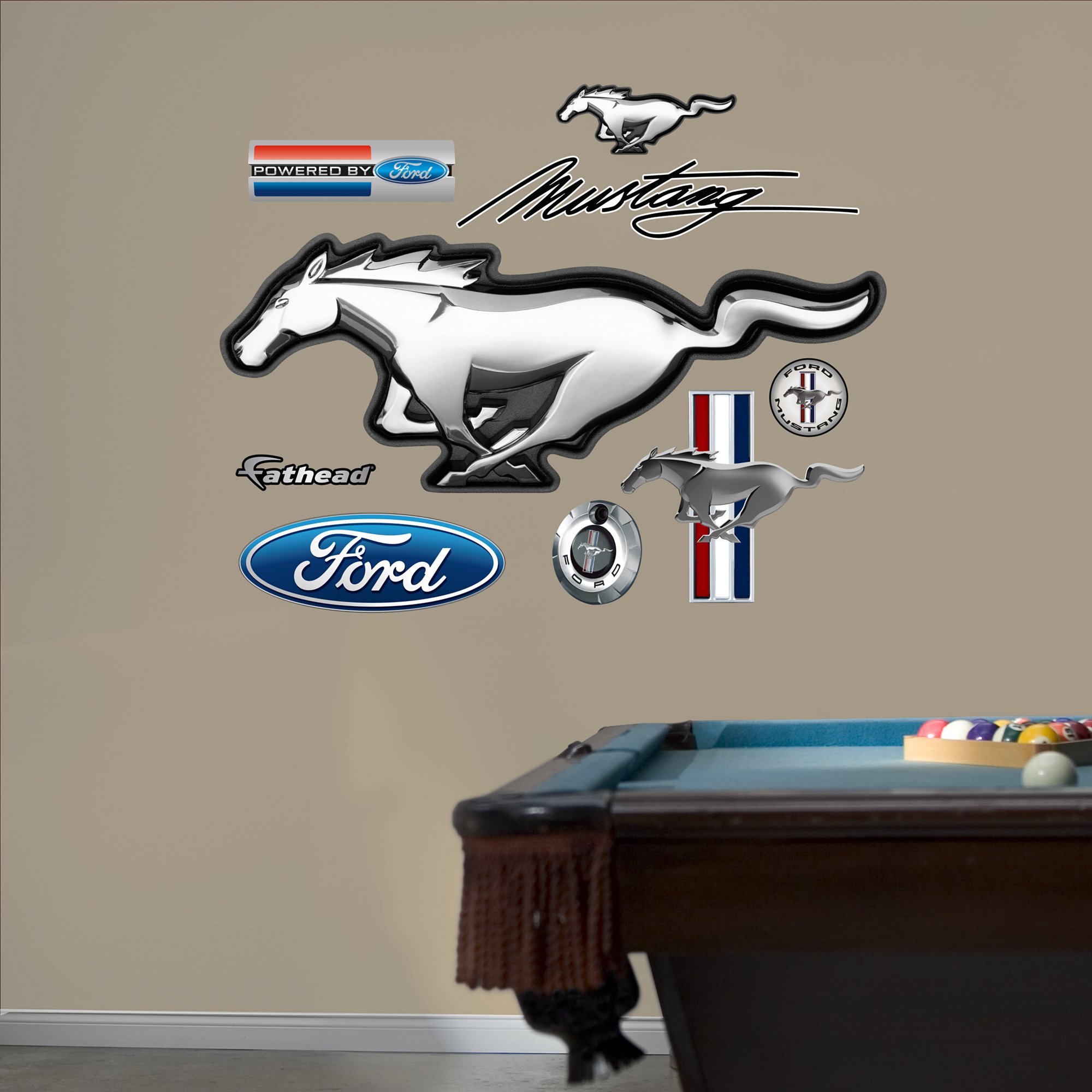 FATHEAD Wall Decal, Ford Mustang Logo
