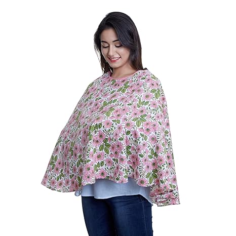 anayna Women's Cotton Feeding Cover (Pink, One Size)