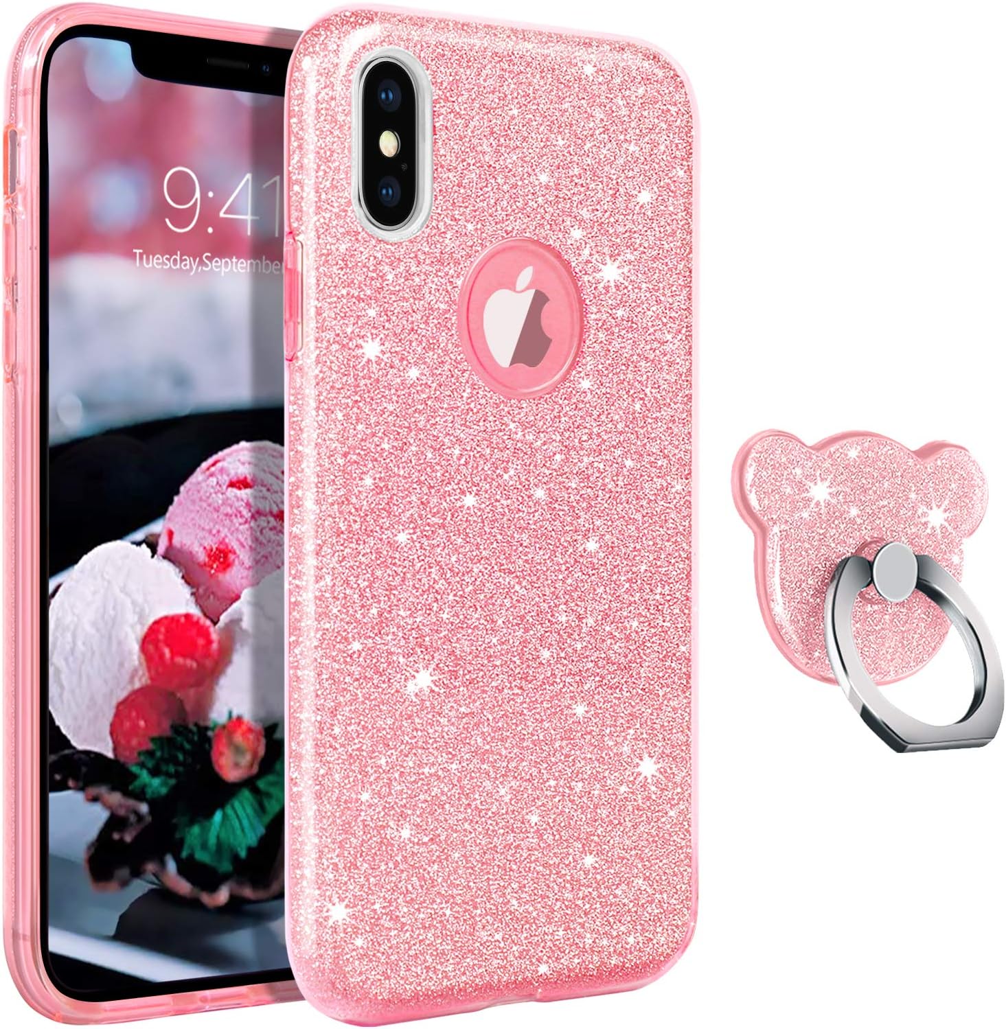 GUAGUA Compatible for iPhone Xs Max Case 6.5inch Glitter Sparkle Bling