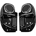 ECOTRIC Motorcycles Lower Vented Leg Fairing W/Speaker Box Pods & Grilles Compatible with 2014-2024 Harley Davidson Touring Street Glide Road Glide Electra Glide Road King Trike Model Vivid Black