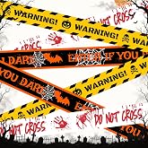 Halloween Caution Tape, 3 Rolls 150 FT Total Non-Adhesive Party Decorations | 3 Halloween caution tape designs, 150 FT total, plus 20 clear double-sided adhesive dots for temporary setup