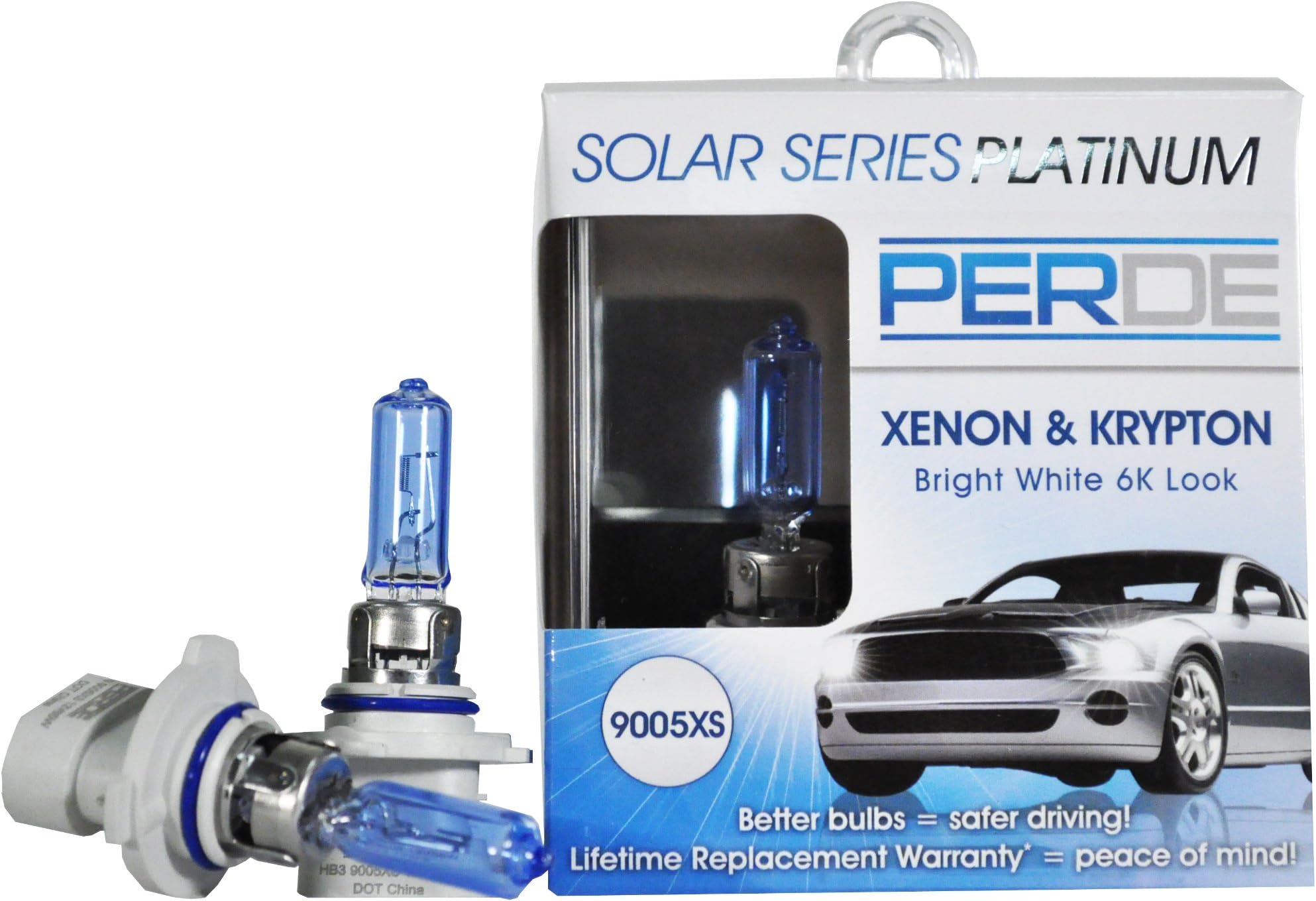 PERDEReplacement for Solar Series Platinum 9005XS Xenon-Enhanced Halogen Bulbs Set Pair