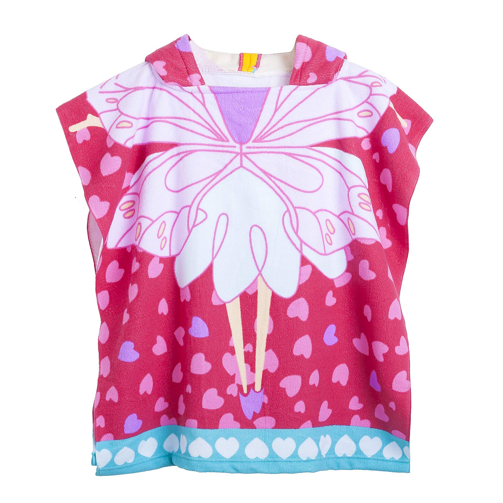 Kids Hooded Beach Bath Towel Poncho for Toddler Infant Boys Cute Soft Cartoon Swim Towels Wrap with Hood for Girls (fairy01, 2-7 Years)