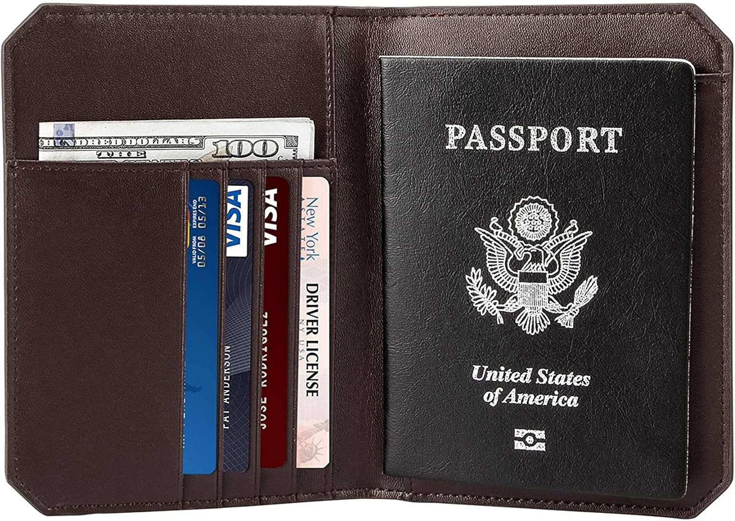  | Travel Passport Holder Rfid Blocking Leather Passport Wallet Slim Cover, Dark Brown | Passport Wallets