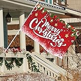 Tiamon Merry Christmas Flag 3 x 5 ft Happy New Year Double Sided Christmas Flags with Metal Grommets for Winter Holiday Garden Yard Indoor Outdoor Gift Decoration