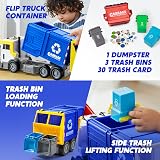 JOYIN Large Garbage Truck Toy with Dumpster and Learning Cards for Kids view 3