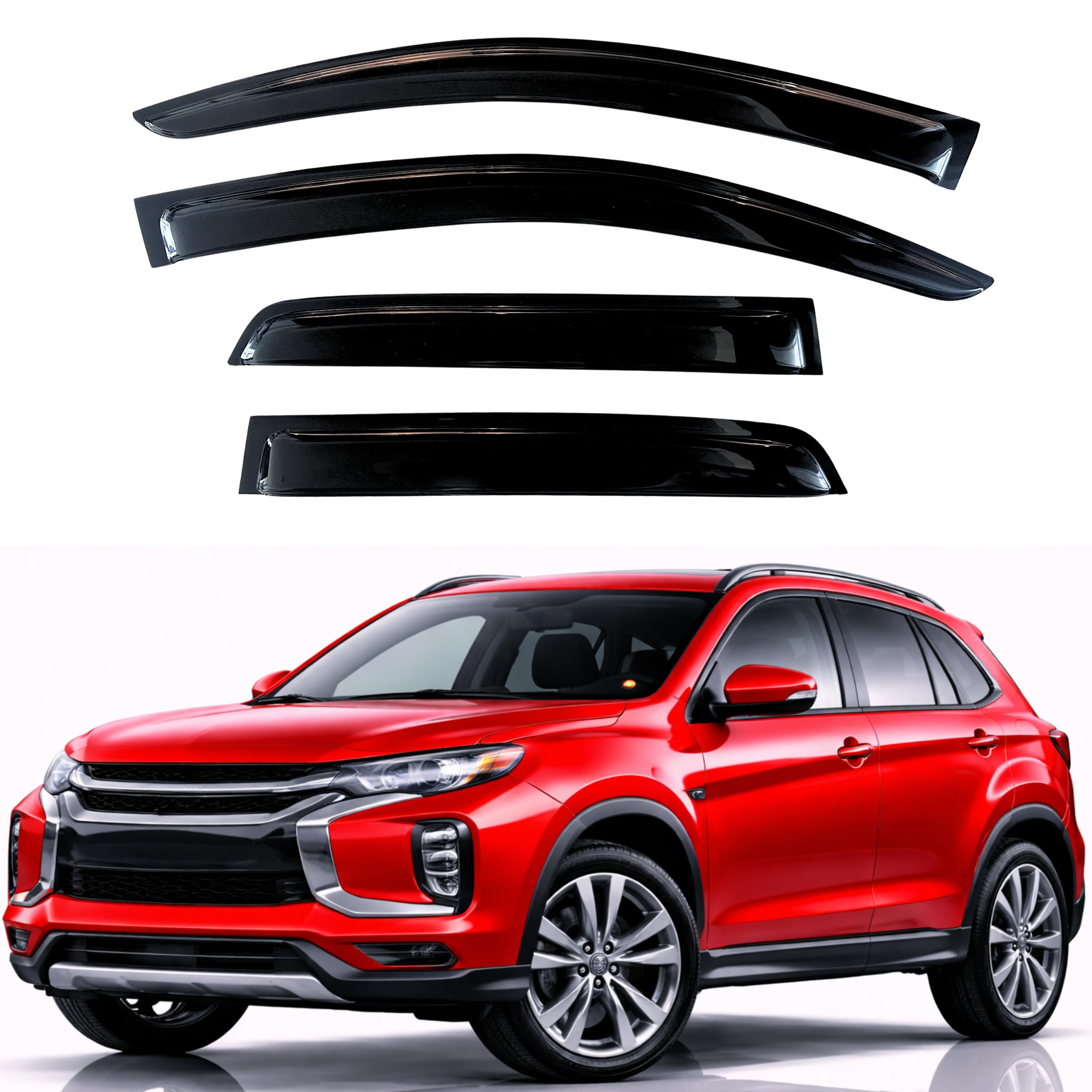 KPY Rain Guards Fit for 2011-2026 Mitsubishi Outlander Sport, Out-Channel Window Visors Vent Wind Deflectors 4PC, Car Accessories for 11-26 Outlander Sport (Sport Model Only)