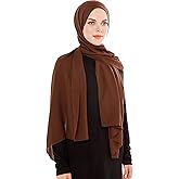 Ayisah Chiffon Hijab Scarf for Women - Chiffon Hijab Muslim Headscarf Shawl - Soft Fashion Scarf Muslim Headscarf Shawl