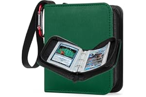 GEAoffice Mini Size Card Binder 1 Pocket, 80 Pockets Small Trading Card Album Book with 40 Removable Sleeves, 80 Top Loading Pockets Binder for TCG, MTG, Sports&Game Cards, Green