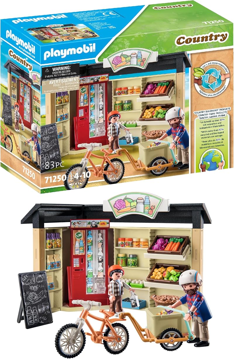 Playmobil 71250 Country Farm Shop Bike with Trailer 83 Pcs 4+
