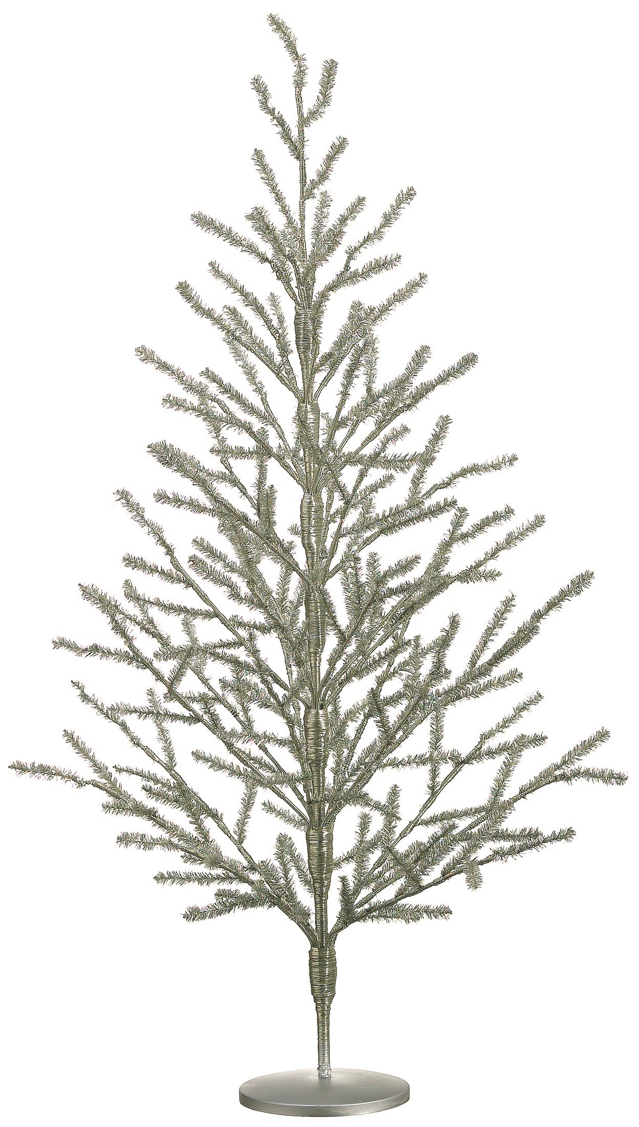 40 Inch Tinsel Christ mas Tree Antique Silver - 3.33 Foot Tinsel Pine Tree