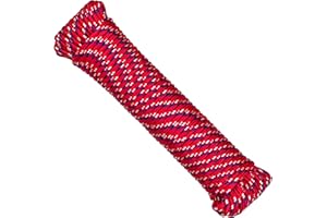 SteadMax 100 ft Poly Rope, Diamond Braided 1/4 inch Rope for Outdoors, Hiking, Camping, Heavy Duty Line, Polypropylene Multi Purpose Utility Cord, Clothesline Rope, Random Color (1 Pack)