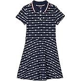 Tommy Hilfiger Girls Short Sleeve Knit Polo Dress, Everyday Casual Wear, Soft & Comfortable Fit
