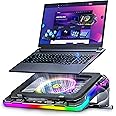 AICHESON Gaming Laptop Cooling Pad with Full RGB Lights, Powerful Cooler Fan Stand for 15-19 inch Gamer Heavy Duty Laptops and PC Computers