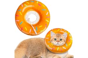 Hpetppy Cat Cone Collar Soft, Cat Recovery Collar for Wound Healing Cute Cat Donut Adjustable Cat Cones to Stop Licking Comfortable Lightweight Neck Elizabethan Collars for Cats Kittens After Surgery