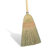 Coastwide Professional 10 Inch Standard Corn Broom, Natural, Wood Handle | Durable corn-fiber bristles for sweeping floors in offices and facility areas.