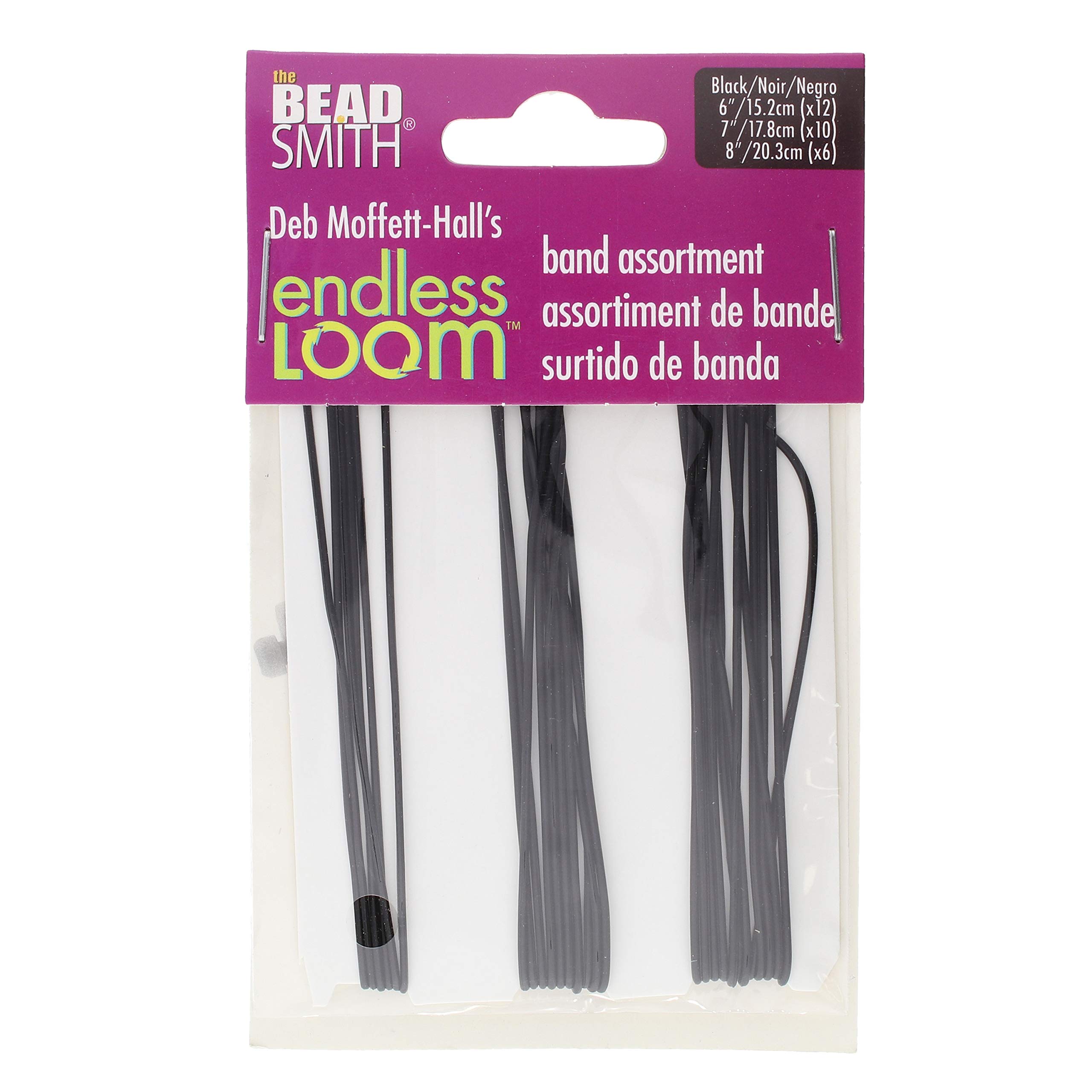 Deb Moffett-Hall’s Endless Loom Bands, Black Color, 28 Piece Assortment Pack, Use with The Endless Loom