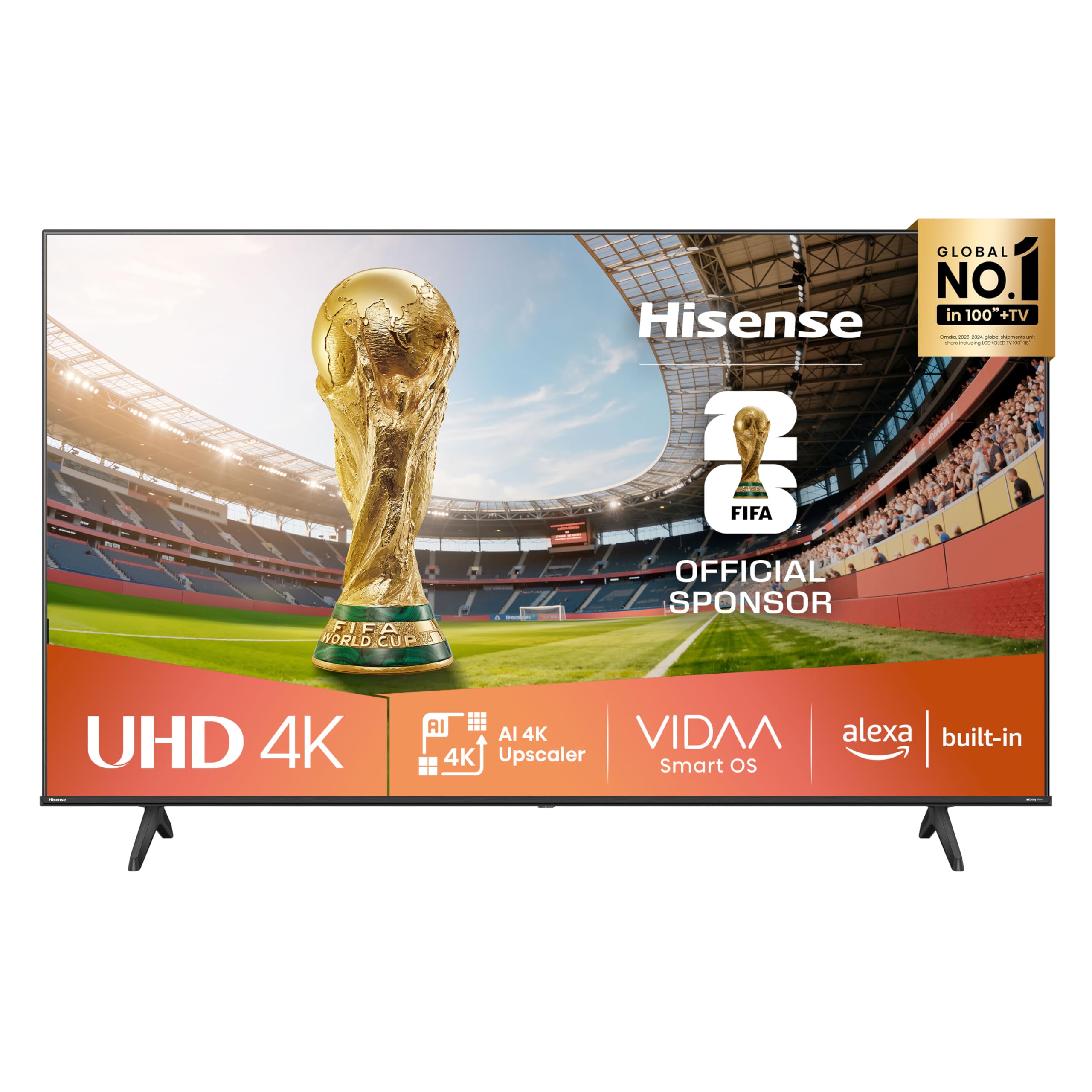 Hisense Smart TV 43" 4K Ultra HD 2025 43E63QT, Smart TV VIDAA U8, Dolby Vision, HDR 10, Game Mode Plus, Alexa Built-in, VIDAA Voice, Tuner DVB-T2/S2 HEVC 10, lativù 4K, 43'', 2025 LED