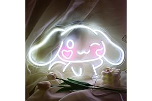 SHINEMYWAY Cinnamoroll Neon Sign USB Powered for Room Decor, Japanese Cartoon Character Dog Dimmable Neon Light Sign for Kids Bedroom Wall Art Birthday Gift 17.5 * 9.5 Inches