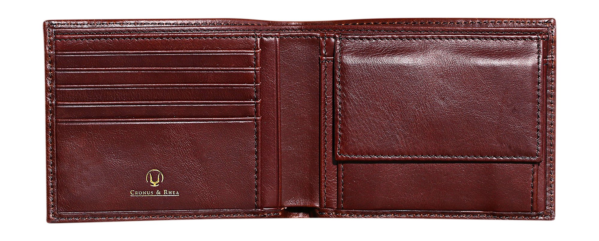 Cronus & Rhea - Wallet with Coin Pocket Made of Leather (Plutus) - Wallet Money Clip Puch - with Gift Box | Men Women (Dark Brown)