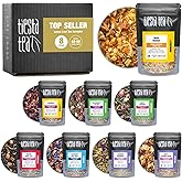 Tiesta Tea - Top 8 Favorites Sampler Set, Loose Leaf, Up to 80 Cups, High to No Caffeine, Hot & Iced, Tea Variety Pack with Green, Herbal, & Black, 8 Sample Pouches