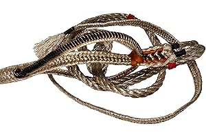 FCBR SINCE 1996 FCBR Custom Bull Rope (9x9) – Left Handed Full Leather Length with Knot 14 Feet Bull Riding Left-Hand High Strength |Polypropylene Rope| Knots|