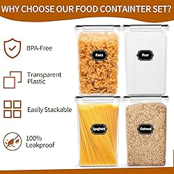 HKJ Chef 4 Pack Extra Large Airtight Food Storage