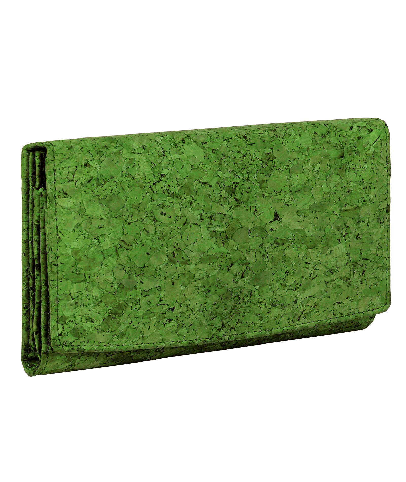 Ladies Designer Hudson & James Cork Vegan RFID Blocking Shield Card Holder Wallet Purse Multi Credit Card Women Clutch Wallet with Zip Pocket (Cork Green)