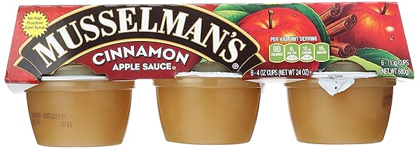 MUSSELMAN’S CINNAMON APPLE SAUCE, 6 – 4 OUNCE CUPS