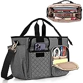 LUXJA Large Bible Bag with Water Bottle Pocket and Shoulder Strap, Bible Tote Bag for Women with Multiple Pockets (Bag Only), Gray