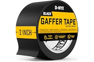 D-NYX Gaffer Tape 2 Inch x 1 Pack Black Gaffing Tapes, Heavy Duty No Residue, Matte Finish, Non-Reflective, Multipurpose Premium Heavy Duty Strong Fabric Floor Tape