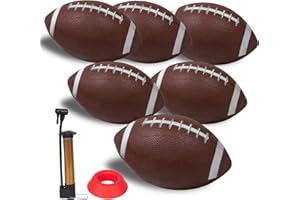 Nbguigdstr 6 Pack 8.3" Inflatable Footballs with Pump and Kicking Tee, Soft Kids Footballs for Playground and Mini Footballs