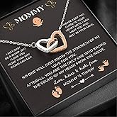 LOTUS-A Pregnancy Gifts for First Time Moms - Sterling Silver S925 Interlock Heart Pendant Necklace with Message Card Mother To Be Soon Present for Expecting Pregnant Women